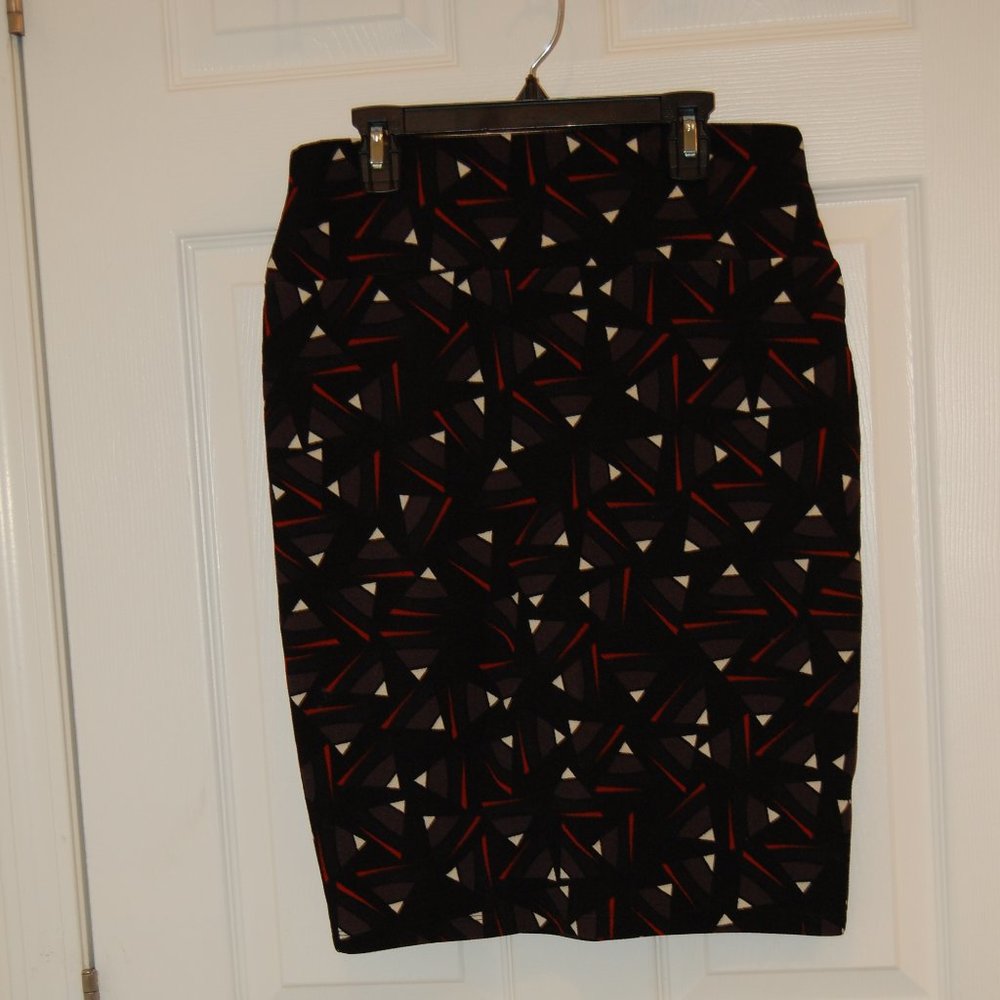Lularoe Women's Black/Gray/White /Red Pencil Skirt Size Medium - Picture 2 of 7